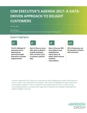 CEM Executive's Agenda 2017: A Data-driven Approach to Delight Customers 