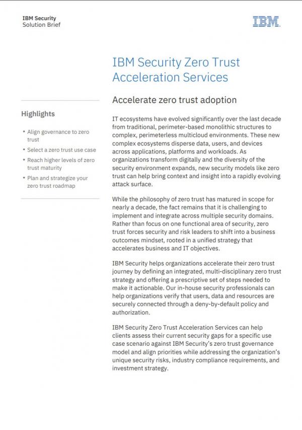 IBM Security Zero Trust Acceleration Services