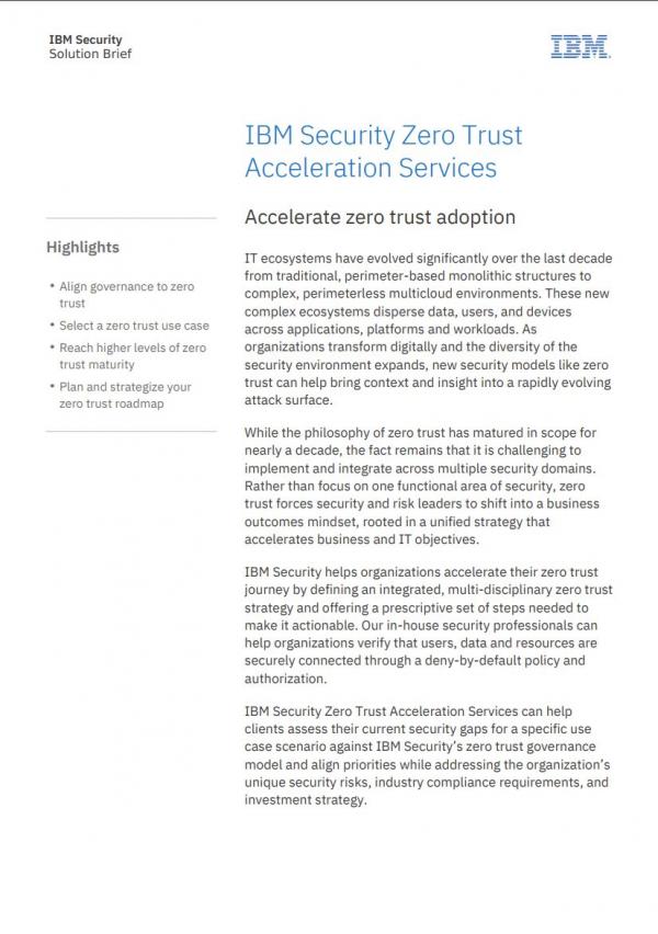 IBM Security Zero Trust Acceleration Services