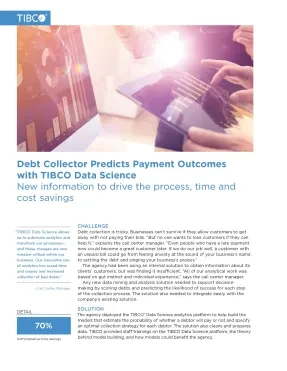 Debt Collector Predicts Payment Outcomes with TIBCO Data Science