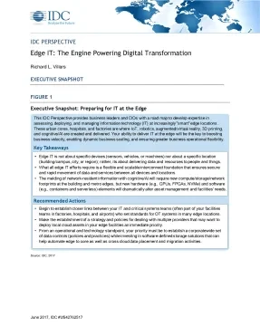 IDC Perspective - Edge IT: The Engine Powering Digital Transformation