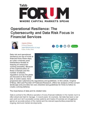 Operational Resilience: The Cybersecurity and Data Risk Focus in Financial Services 
